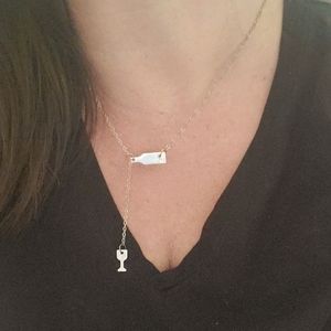 🍷Wine Bottle & Glass Necklace